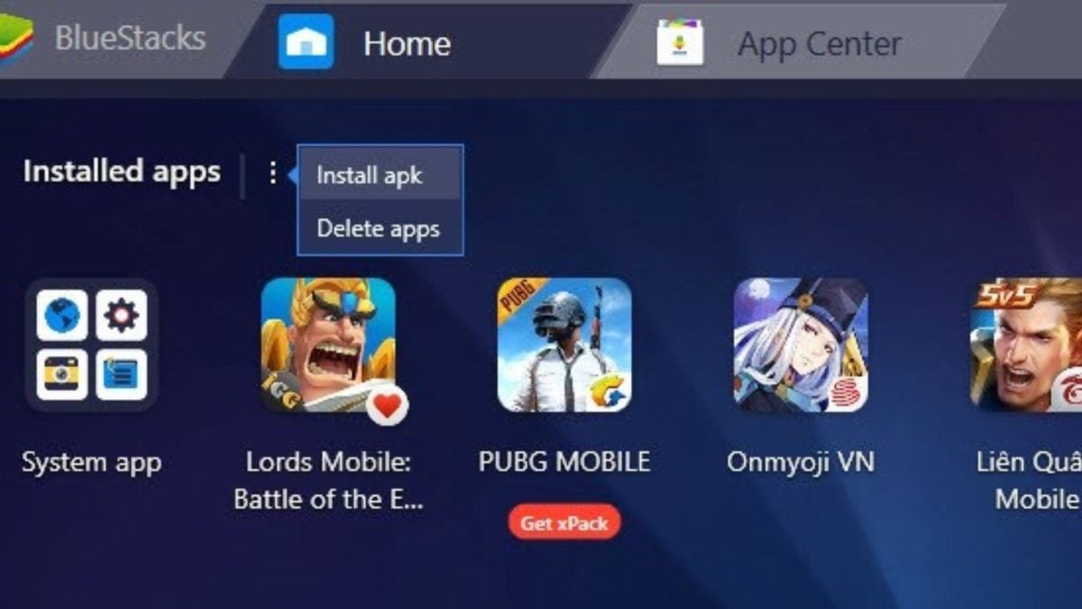 Another way to install an APK on Bluestacks. 