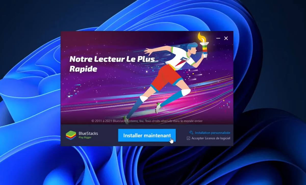 Bluestacks installation.