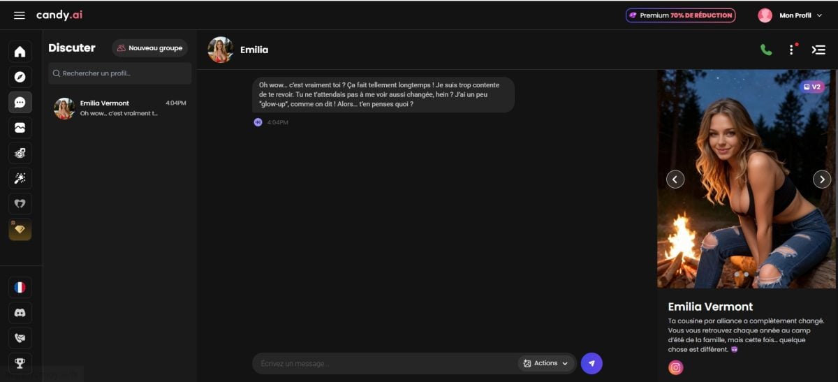 Chatta con una fidanzata AI su Candy.ai.