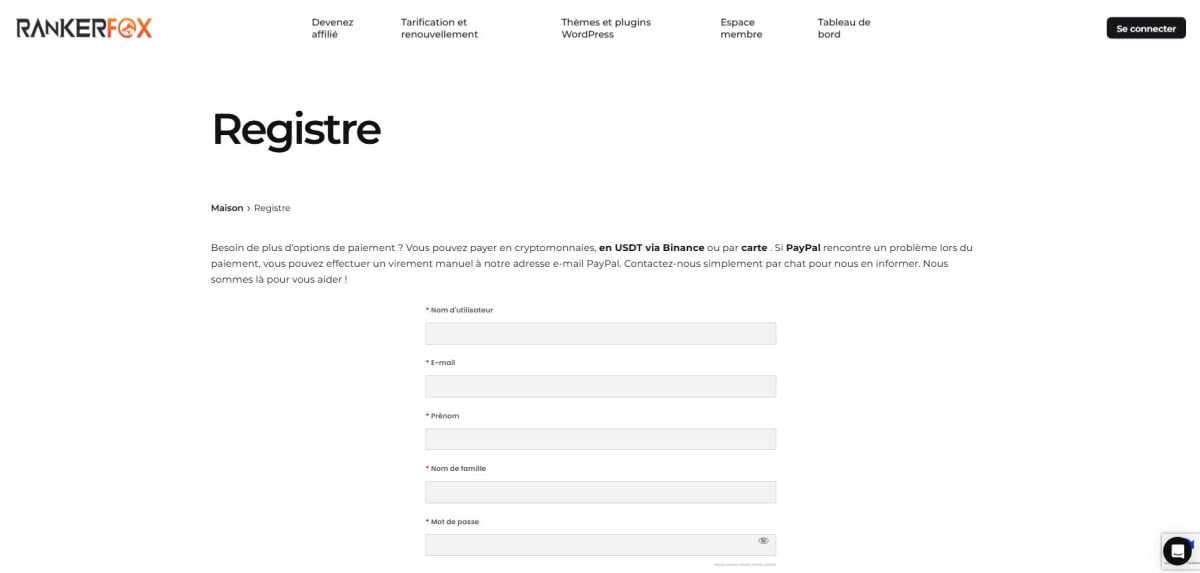 Зарегистрируйтесь в Rankerfox.