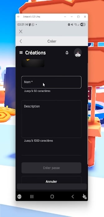 填写通行证名称和说明,然后点击 "创建通行证"。"