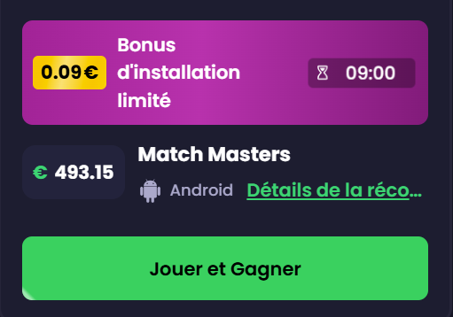 Vinci 500 euro giocando a Match Masters di Freecash.