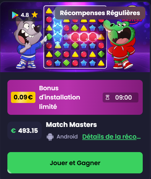 Vinci fino a 500€ giocando a Match Masters su Freecash!