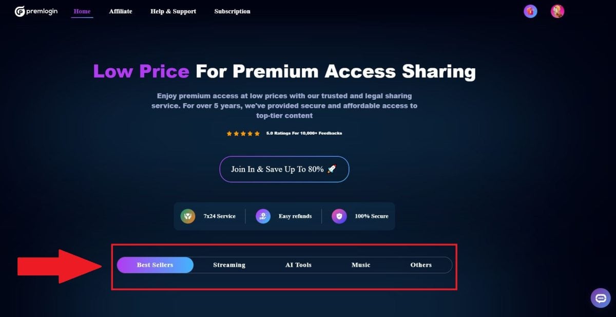 Services available on Premlogin.