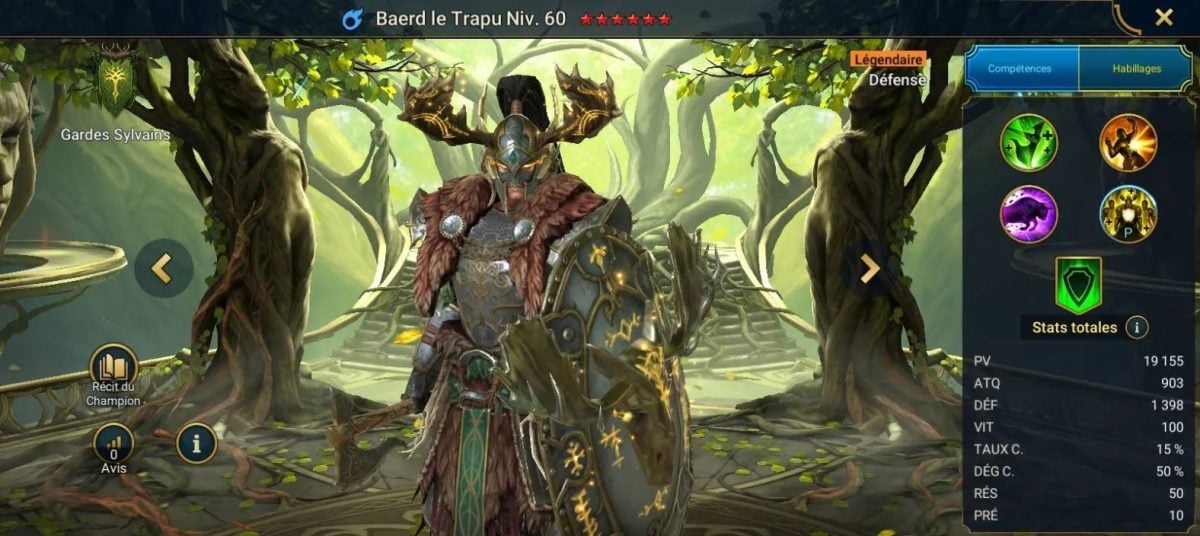 Guia de domínio, graça e artefacto para Baerd the Broad em RSL 