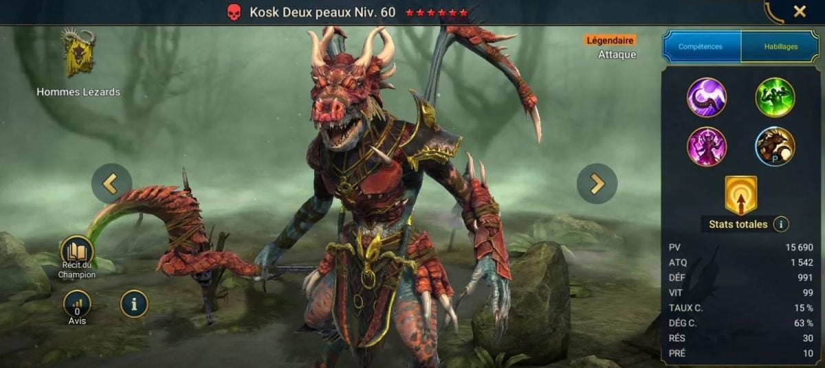 Mastery, grace and artifact guide on Kosk of Two Skins on RSL 