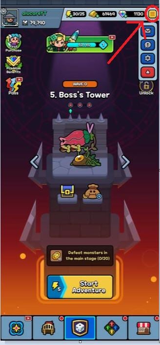 Menuknappen til Mini Tales