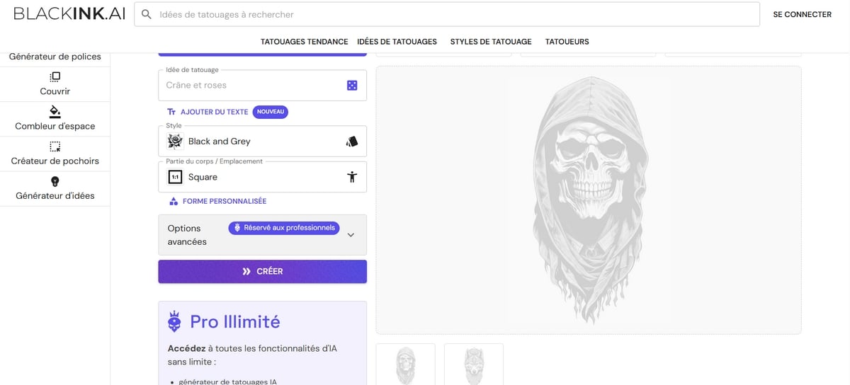 Captura de pantalla del sitio web oficial de BlackInk Ai