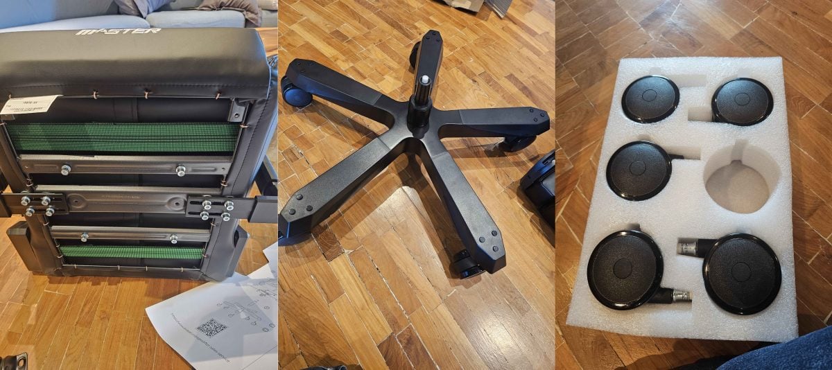 No tuve ningún problema para ensamblar los distintos componentes del DXRacer Master 