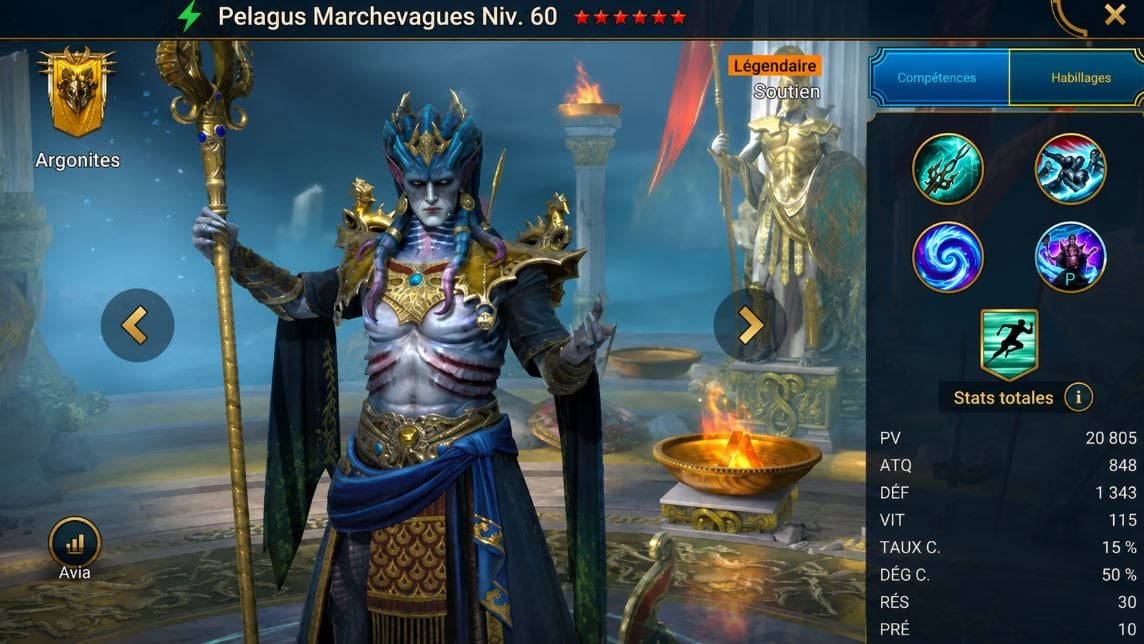Guía de maestría, gracia y artefactos de Pelagus Marchevagues (Pelagus the Wavewalker) en RSL 