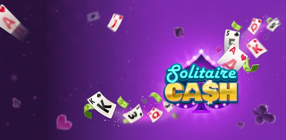 Interface de l'application Solitaire Cash sur smartphone.