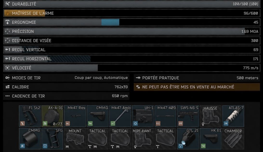 Übersicht über die Module und Statistiken der Waffe (MK47 Mutant) - Waffenschmied Teil 23