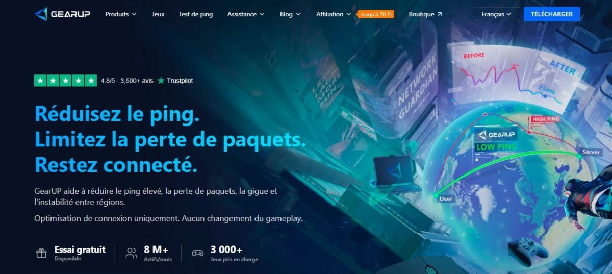 Test af GearUP Booster til at reducere ping i onlinespil
