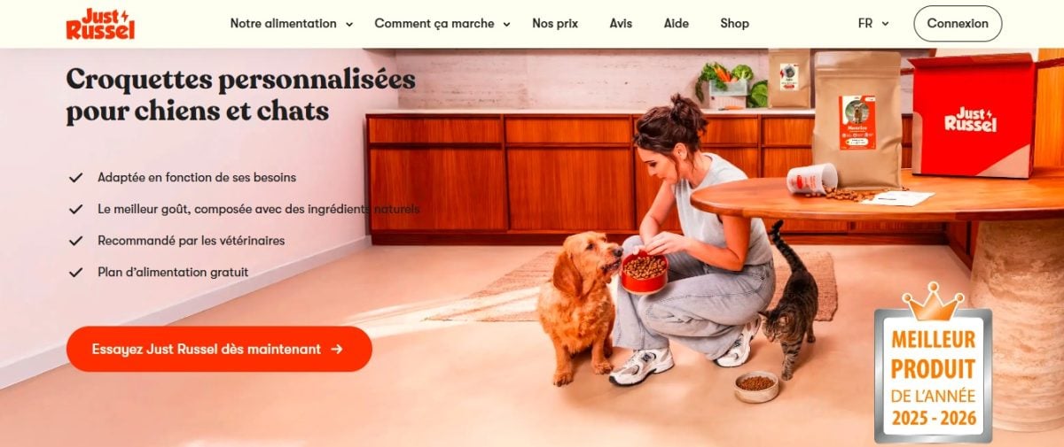Juste Russel offre croccantini personalizzati per cani e gatti