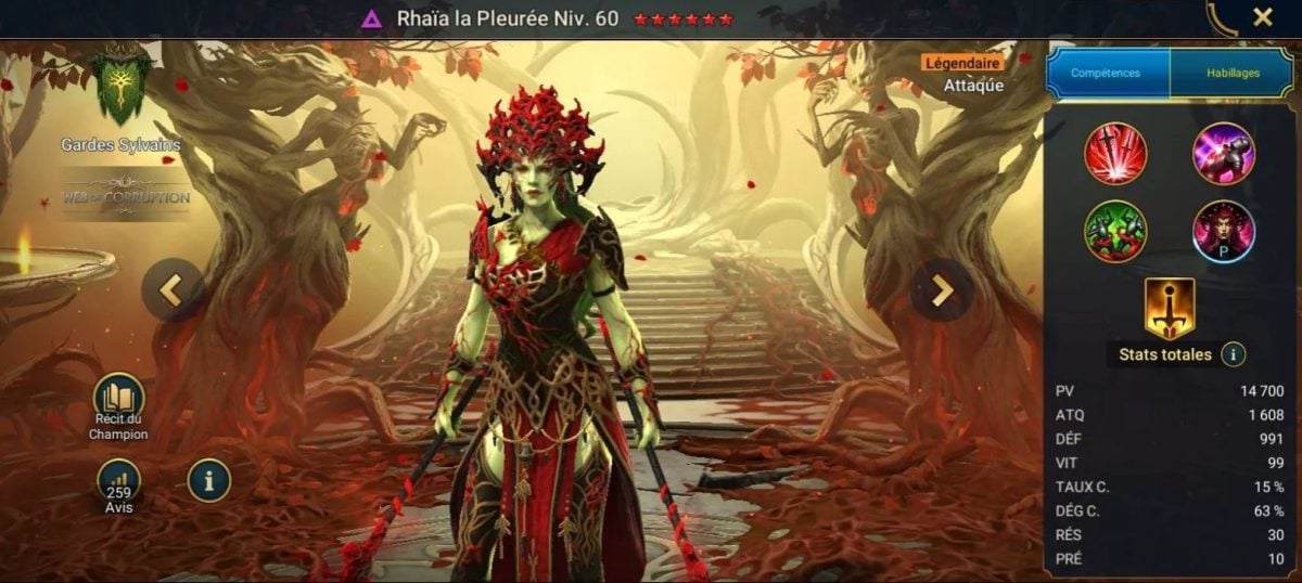 Panduan penguasaan, berkah, dan artefak untuk Rhaïa la Pleurée (Rhaia The Mourned) di RSL 