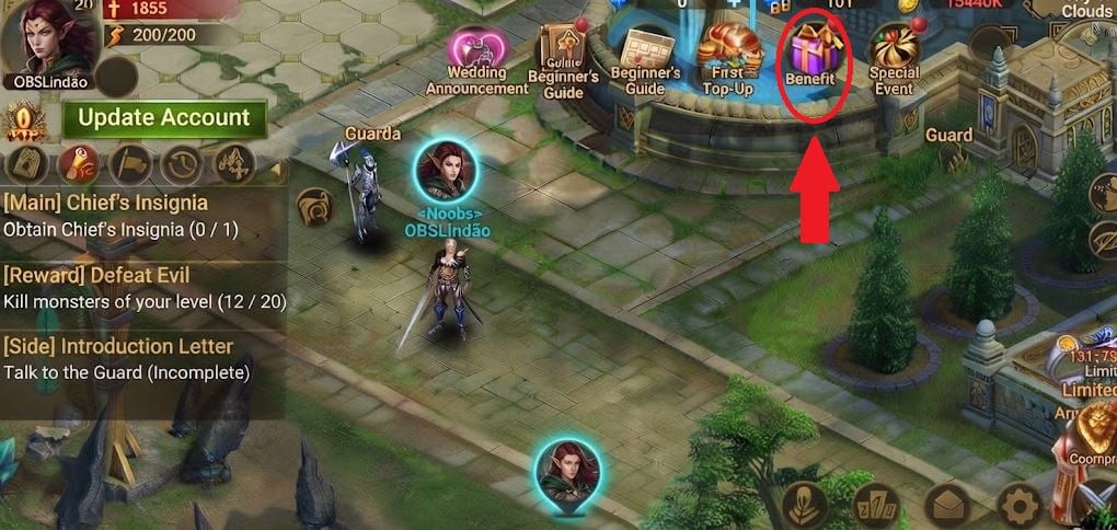 《Wartune Ultra》游戏中的“福利”图标
