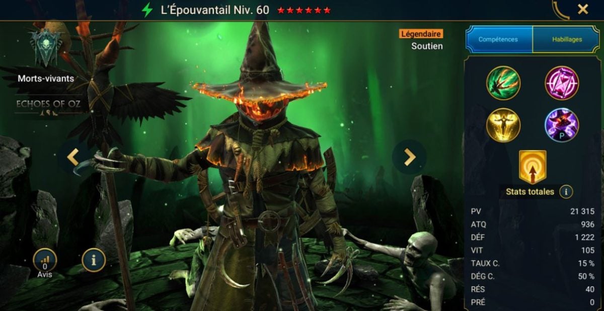 Guide maîtrises, grâce et artefact sur L’Épouvantail (The Scarecrow) sur RSL 