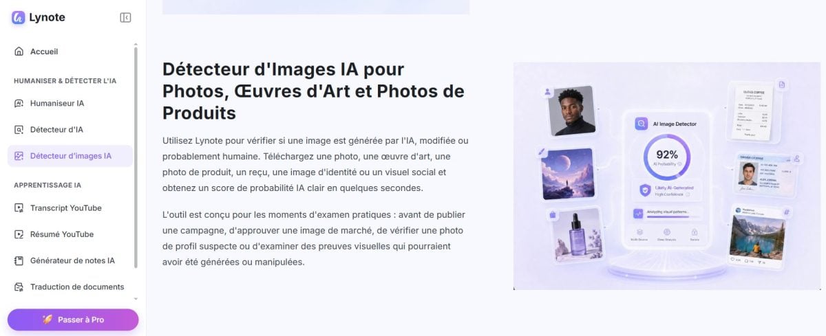 Lynote : un détecteur d'images IA pour photos, Œuvres d'Art et photos de produits. 