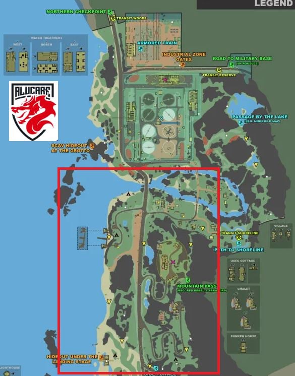 Kill Zone shown on the Phare_Tarkov map
