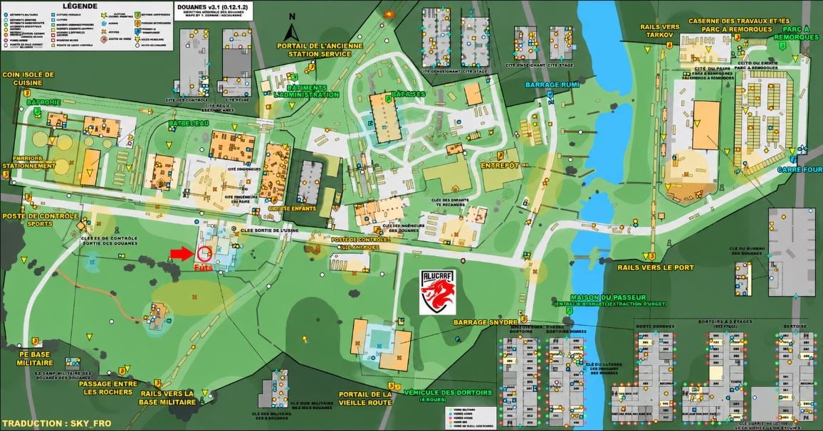 Lokasi tong-tong pada peta Customs_Tarkov
