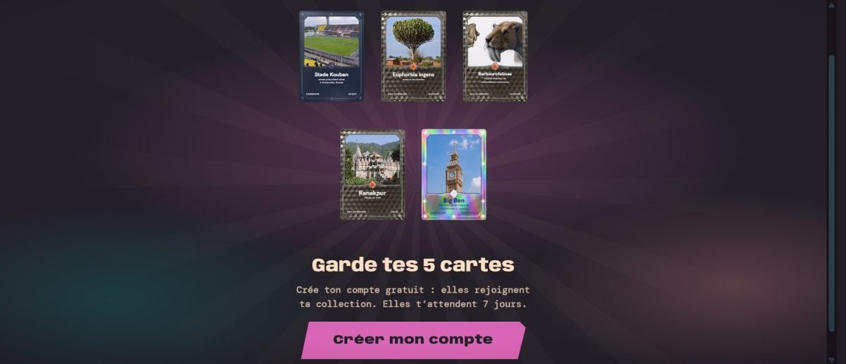 Bouton "Créer un compte" pour garder ta progression